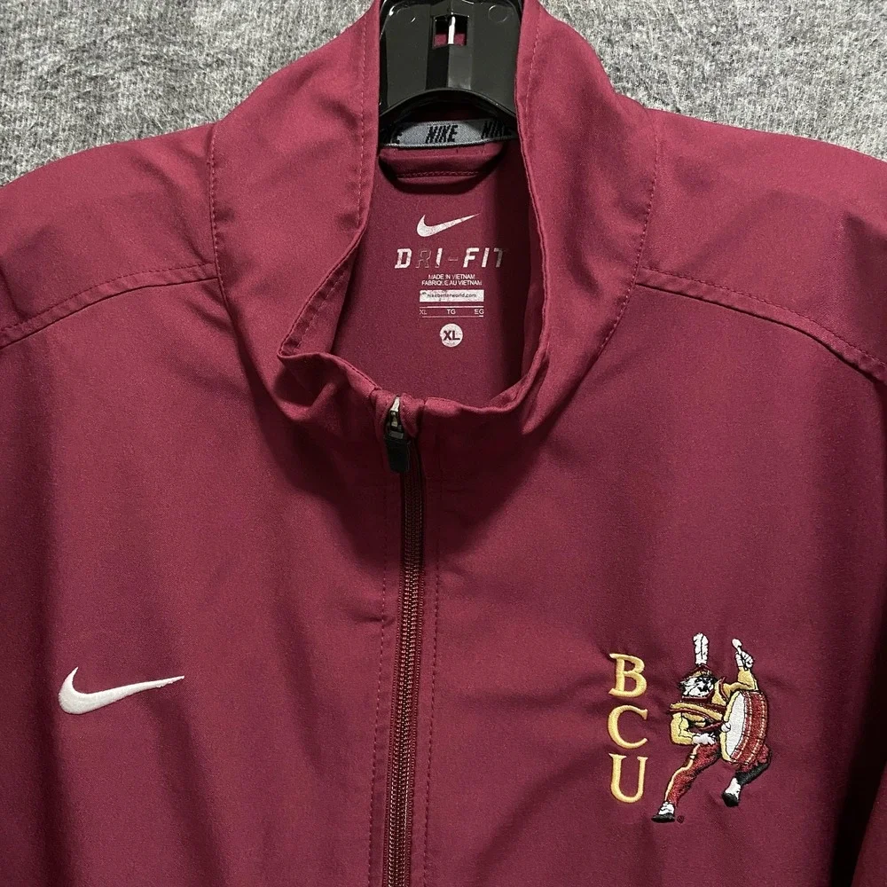 Bethune Cookman Wildcats Jacket Mens‎ XL Burgundy Nike Dri Fit Full Zip NCAA
